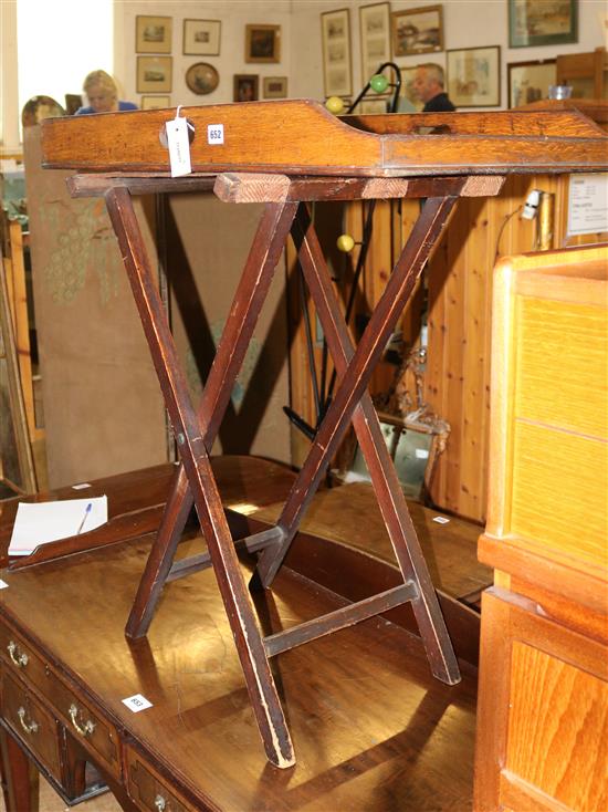 Victorian oak butlers tray on stand